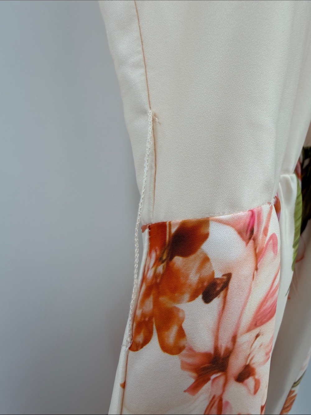 Fehaute Beige Floral Bow Satin Halter A-Line Gown Dress - Beige - 6 - NWT - Picture 6 of 12